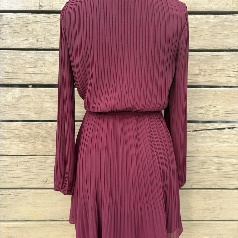 Ever New Burgundy Long Sleeve Dress Sz 4 - Picture 10 of 14